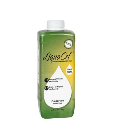 LiquaCel Concentrated Liquid Protein Sugar-Free Ginger-Ale 32oz Bottle Collagen Whey Arginine