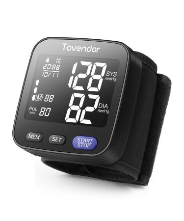 Tovendor Wrist Blood Pressure Monitor, Home Wrist Automatic Digital Blood Pressure Machine Cuff, 2 * 90 Reading Memory Dual Users Mode with 2 AAA Battery and Portable Carrying Case