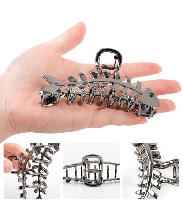 2 Pcs Metal Fish Bone Hair Clips - Nonslip Hair Clamps & Vintage Hair Pins for Women - Buy Online on GoSupps.com