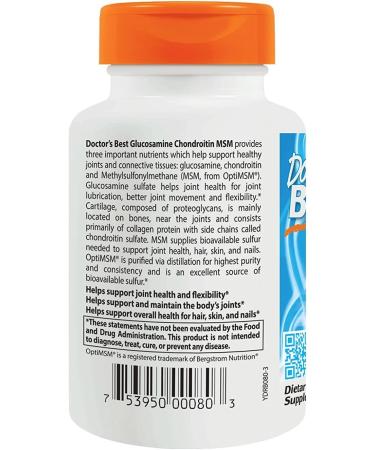 Glucosamine Chondroitin MSM 120 Capsules - Joint Health Supplement - Buy Online on GoSupps.com