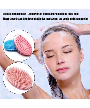 Silicone Body Brush Exfoliating Scrubber | Soft Bath Shower Brush for Kids & Adults | Pink - Buy Online on GoSupps.com
