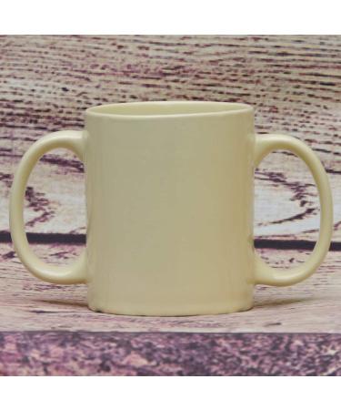 Dual Handle Mug for Tremors Relief | Microwave Safe 11.83 US Fl. Oz. (350 Ml) BPA-Free | Light Lemon Color - Buy Online on GoSupps.com