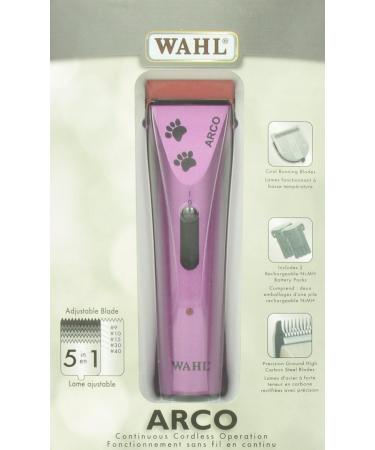 Wahl Canada Arco Purple with Paws Professional Clipper With Continuous Cordless Operation Astonishing Cutting Power Exceptionally Light-Weight and Quiet with 5 Position Adjustable Blade Cool Running Blades and Cool Bodied Clipper Resist s Rust and Corrosi - Buy Online on GoSupps.com