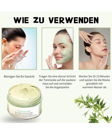 Green Tea Clay Mask & Toner | Blackhead Remover & Pore Cleaner | Anti-Pore & Acne Treatment 55G - Buy Online on GoSupps.com