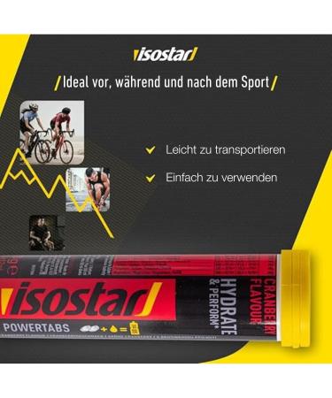 Isostar - Hydrate and Perform Powertabs Cranberry flavor - Effervescent Tablets for Isotonic Drink - Carbohydrate Intake - Buy Online on GoSupps.com