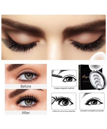 Premium Magnetic Eyelash Set - 3D Magnetic Eyelashes & Easy Application Clamps | Reusable & Adhesive Free - Buy Online on GoSupps.com
