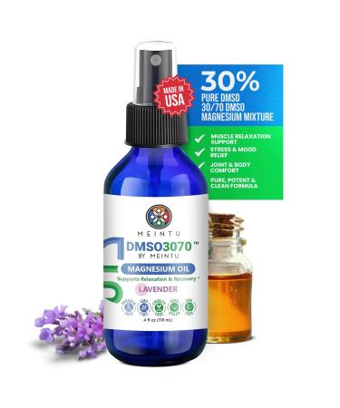 MEINTU DMSO Magnesium Oil Spray with 30% Pure DMSO Pharmaceutical Grade- Vegan Lavender Massage Blend for Muscle Relaxation Mood Ease & Joint Comfort- 30/70 DMSO Magnesium Mixture