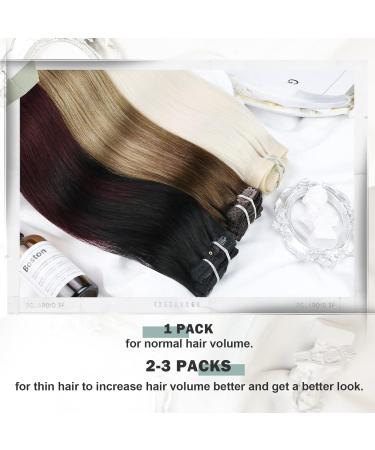 Moresoo Real Hair Clip-In Extensions | 55cm Natural Black Remy Hair 7 Pieces 120g - Premium Quality Human Hair - Buy Online on GoSupps.com