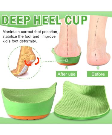 Ailaka Kids Orthotic Arch Support Insoles for Flat Feet & Plantar Fasciitis - Green, UK Child 9.5-11.5 / EU 27-30 / CN 27-29 - Buy Online on GoSupps.com