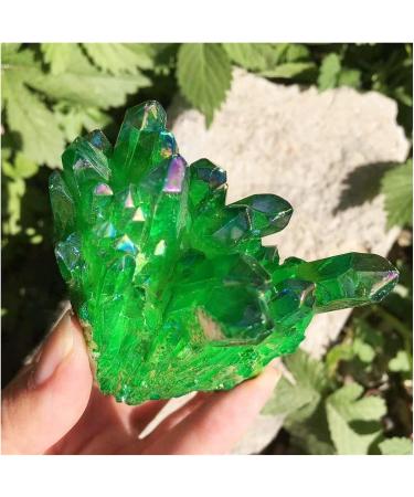 Natural Crystal Rough 100-120g Natural Crystal Green Angel Aura Quartz Cluster specimens Cured Titanium Coating Quartz Cluster yuebang (Size : 110-120g) - Buy Online on GoSupps.com