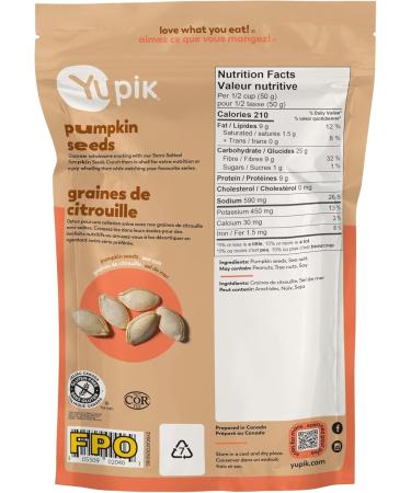 Yupik Semi-Salted Pumpkin Seeds in Shell 185 g Kosher Gluten-Free Seeds With Sea Salt Healthy Snacks Rich in Fiber - Buy Online on GoSupps.com