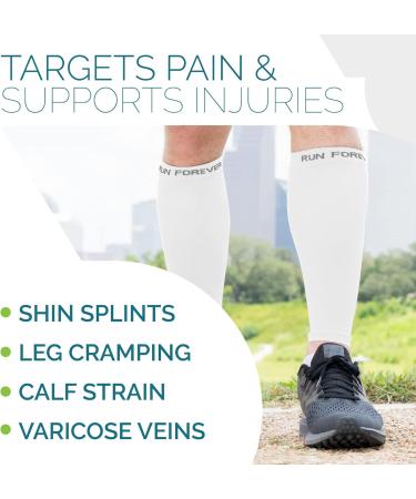 Buy Waden Compression Stockings for Men & Women - Footless Leg Compression Cuffs for Shin Pain & Varicose Veins - White Edition - Buy Online on GoSupps.com