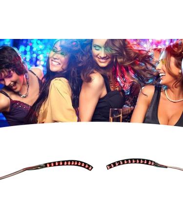  YWBL-WH LED Light Up False Eyelashes Shiny Eyeliner Charming Eyeshadow Headband for Party Bar Night Club Halloween (Red) - Buy Online on GoSupps.com