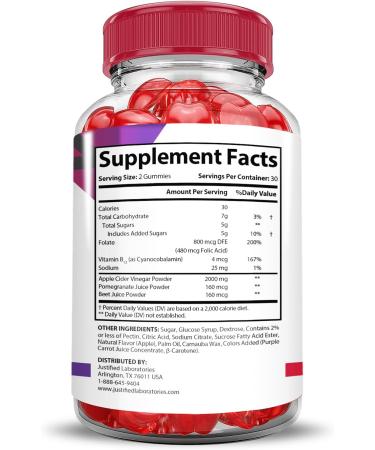 Premier Keto ACV Gummies 2000MG - Vegan Non-GMO Apple Cider Vinegar with Pomegranate & Beet Juice - 60 Count - Buy Online on GoSupps.com