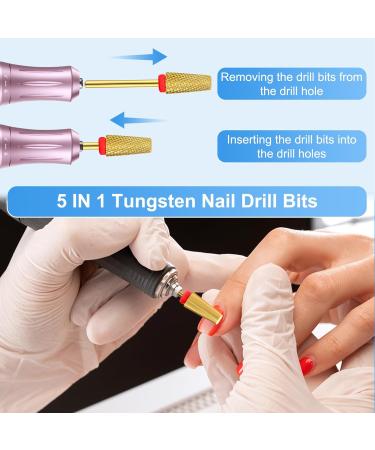 CGBE Nail Miller Bits - 5-in-1 Tungsten Hard Metal Tips for Smoothing & Milling - Professional 3/32 Attachments for Nail Care - International Shipping Available - Buy Online on GoSupps.com