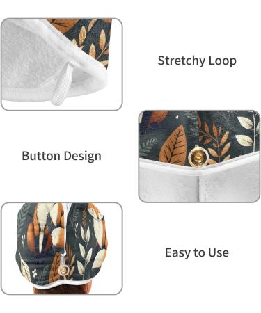 Buy Fox and Leaves Hair Towel 2 Pack - Super Absorbent Quick Dry Hair Turbans for Women & Girls - International Shipping Available - Buy Online on GoSupps.com