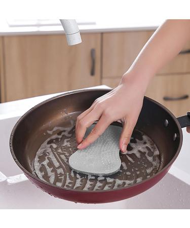 Besreey Silicone Sponges for Dishes Multipurpose Dishwashing Sponge with Silicone Brush | Quick-Drying Multi-Use Kitchen Sponge Kitchen Scrubber Pot Scrubber for Plates Dishes Pans White - Buy Online on GoSupps.com