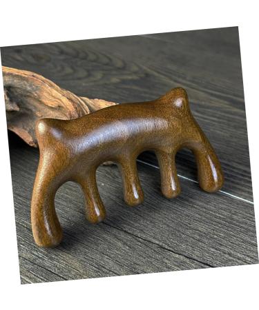 Minkissy Sandalwood Cat Kamm - Wooden Massage Comb & Gua Sha Tool for Hair & Facial Care | Wide Teeth Head Massager - Buy Online on GoSupps.com