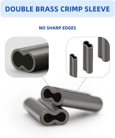 BLUEWING Brass Fishing Crimps 100pcs - Double Barrel Crimp Sleeve Connectors Size 11 - Buy Online on GoSupps.com