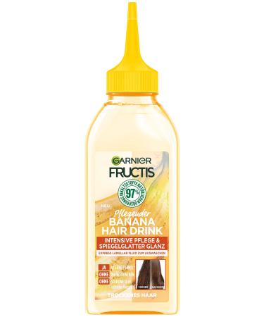 Garnier Fluide capillaire pour cheveux secs - Pour plus de brillance et de douceur - Avec formule r paratrice lamellaire - Fructis Banana Hairdrink - 1 x 200 ml Banane 200 ml (Lot de 1)