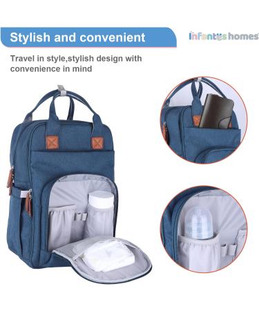 Infanteshomes Baby Travel/Wrap Backpack | Large Multifunctional Durable & Water-Repellent Backpack with Isolated Pockets - Blue One Size - Buy Online on GoSupps.com