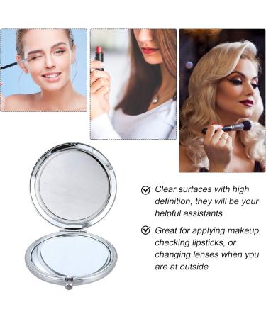 Portable Makeup Mirror Portable Beauty Mirror Compact Mirror Desktop Makeup Mirror Round Makeup Mirror Folding Mirror Travel Cosmetic Mirror Small Double Mirror Miss Metal - Buy Online on GoSupps.com