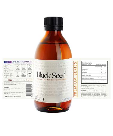 ADALIN Organic Black Seed Oil Liquid - 8.4 fl oz | High Thymoquinone, Cold Pressed, Glass Bottle | Nigella Sativa Seed Oil | Vegan & Gluten Free - Buy Online on GoSupps.com