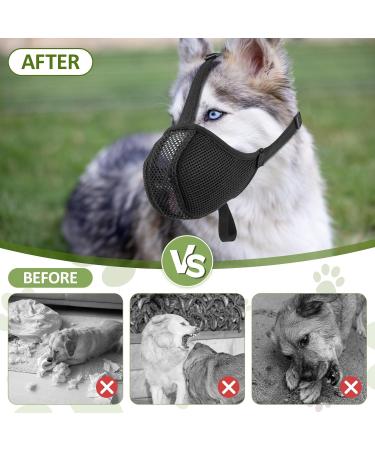 Ilepark XL Black Soft Dog Muzzle - Comfortable Breathable & Adjustable for Small Medium & Large Dogs - Ideal for Gases & Drinks - Buy Online on GoSupps.com