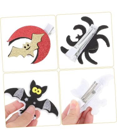 ABOOFAN 4 Pairs Halloween Hair Clips Spider Hairpin Bat Hair Clip Gothic Hair Accessories Goth Hair Clips Clips for Hair Ghost Spider Skull Hair Barrette Issue Card Felt Iron - Buy Online on GoSupps.com