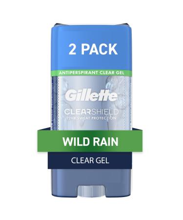 Gillette Antiperspirant and Deodorant for Men Clear Gel Wild Rain Scent 3.8 oz (Pack of 2)
