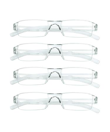 LIFEART Reading glasses blue light blocking glasses computer reading glasses for women and men glasses frame with rectangular fashion design +2.00 4 Transparent
