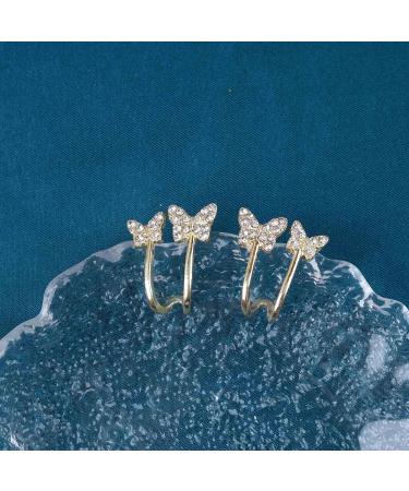 Vintage Crystal Butterfly Earrings - Rhinestone Claw Studs & Sparkly CZ Jewelry for Women - International Shipping Available - Buy Online on GoSupps.com