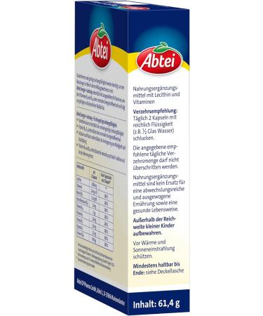 Abbey Energy & Performance - 2000 mg Lecithin + 7 B Vitamins - High-Dose Dietary Supplement for Concentration & Mental Performance - 40 Capsules - Buy Online on GoSupps.com