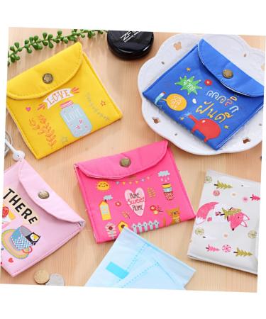 Cabilock 9 Pcs Sanitary Napkin Storage Bag Coin Purse Set for Women - Canvas Diaper Organizer and Change Purse - Miss Blue Yellow Rosyx, 13.3x12.7x0.2cm - Buy Online on GoSupps.com
