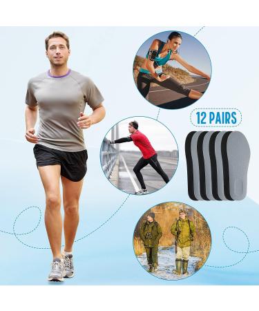 Elastic Shock Absorbing Shoe Insoles - Breathable Comfort Cushioning Inserts (12 Pairs, Men Women, Black Beige) - Buy Online on GoSupps.com