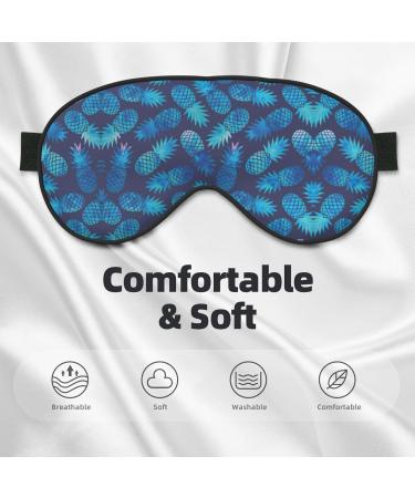 Blue Pineapple Print Unisex Sleep Eye Mask | Soft Travel Eye Shade for Yoga & Shift Work - Buy Online on GoSupps.com