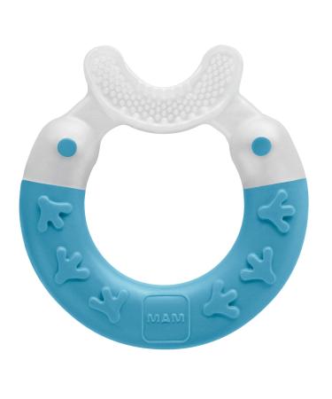 MAM 2-in-1 Bite & Brush Baby Teether  Relieves Teething Symptoms in Babies 3+ Months  Stimulates Sensory Development  1 Pack  3+ Months  Blue/Boy