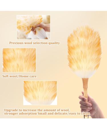 2Pcs Lambswool Duster 15'' Hand Duster Anti-Static Cleaning Duster with Wooden Handle Comfortable Grips Dusting Tools for Ceiling Fans Window Blinds Feathers Dusters - Buy Online on GoSupps.com