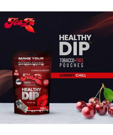 Teaza Herbal Energy Pouches - Tobacco-Free Nicotine Alternative - Cherry Chill Flavor - 50 Pouches - Buy Online on GoSupps.com