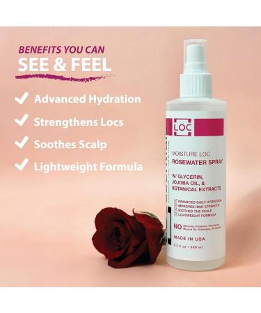 Rose Water for Locs Rosewater and Glycerin Loc Moisturizer Spray with Jojoba Oil & Organic Botanical Extracts Premium Braid Spray Daily Hair Mist & Scalp Moisturizer 8.5 Fl Oz (Pack of 1) - Buy Online on GoSupps.com
