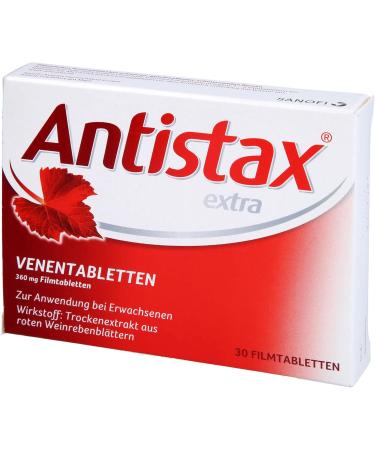 ANTISTAX Extra Vein Tablets - 30 Film-Coated Tablets for Improved Circulation | Fast Shipping Worldwide - Buy Online on GoSupps.com