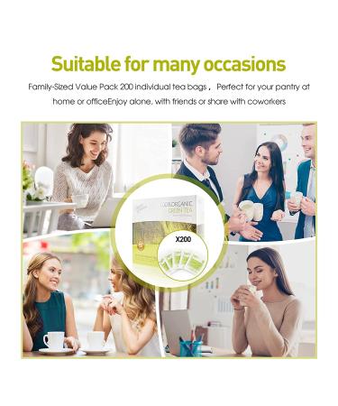 Prince of Peace 100% Organic Green Tea Family Size - 200 Tea Bags | Best Value Deal - Buy Online on GoSupps.com