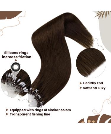 Hetto Microring Extensions - Real Brown Remy Hair Smooth 40cm & 50cm Dark Brown #4 - International Shipping Available - Buy Online on GoSupps.com