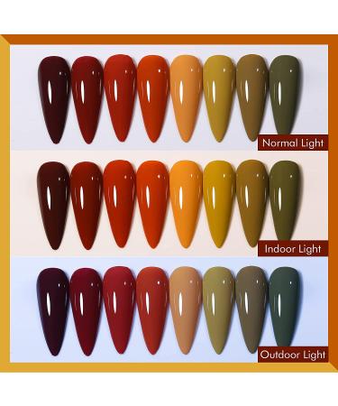 LILYCUTE Fall Winter Gel Nail Polish Set - 8 Colors Halloween & Thanksgiving Gel Polish Kit | Pumpkin Caramel Series | Soak Off LED Lamp Required | Gift for Women - Buy Online on GoSupps.com
