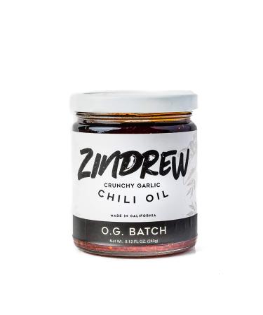 ZINDREW CHILI Crunchy Garlic Chili Oil OG BATCH. Premium Spicy Savory Umami Gourmet All-Purpose Hot Chili Crisp Sauce (OG BATCH- very mild heat and X BATCH- very spicy) 8.12oz