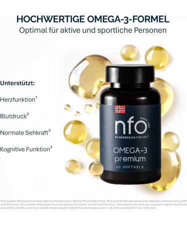 New Organics Oy NFO Omega 3 Premium Omega 3 capsules 2 x 90 180 capsules high dose of fish oil high concentrations of fatty acids EPA & DHA from fish with vitamin E amino acid complex high dose Finland - Buy Online on GoSupps.com