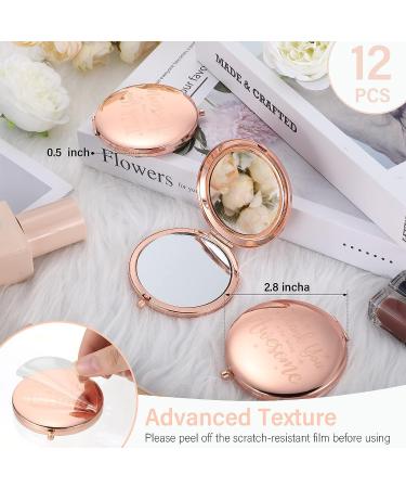 12 Pcs Compact Mirror - Thank You for Being Awesome - Double Sided Round Makeup Mirror for Purse - Portable Handheld Travel Magnifying Mirror - Rose Gold - Buy Online on GoSupps.com