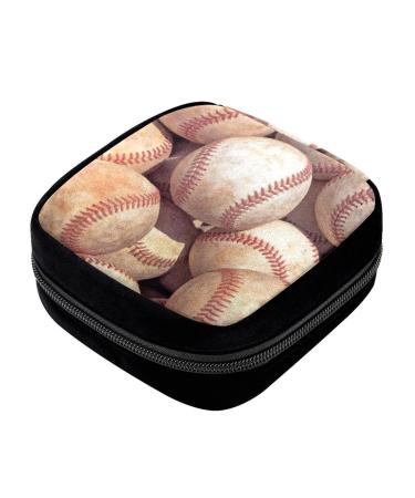 GIAPB Period Bag Sanitary Napkin Storage Bag Pad Holder for Period Makeup Pouch Old Vintage Baseball Color3275