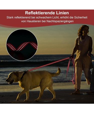 X Xben 15m Dog Tow Line - Robust Leash with Reflective Training Features Lockable Carabiner for Medium & Large Dogs - Comfort Hand Loop 2cm Wide Red - Buy Online on GoSupps.com