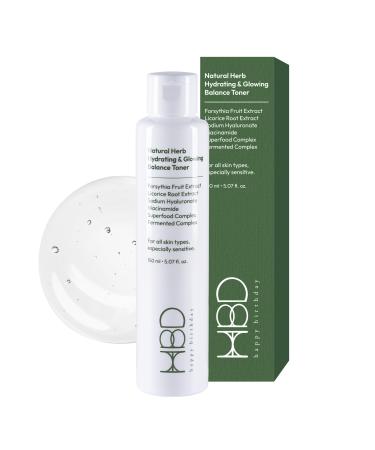 HBD Hydrating & Brightening Face Toner with Niacinamide Korean Glow-Boosting & Refreshing Essence Lightweight, Non-Irritating, Alcohol-Free, 5.07 Fl Oz